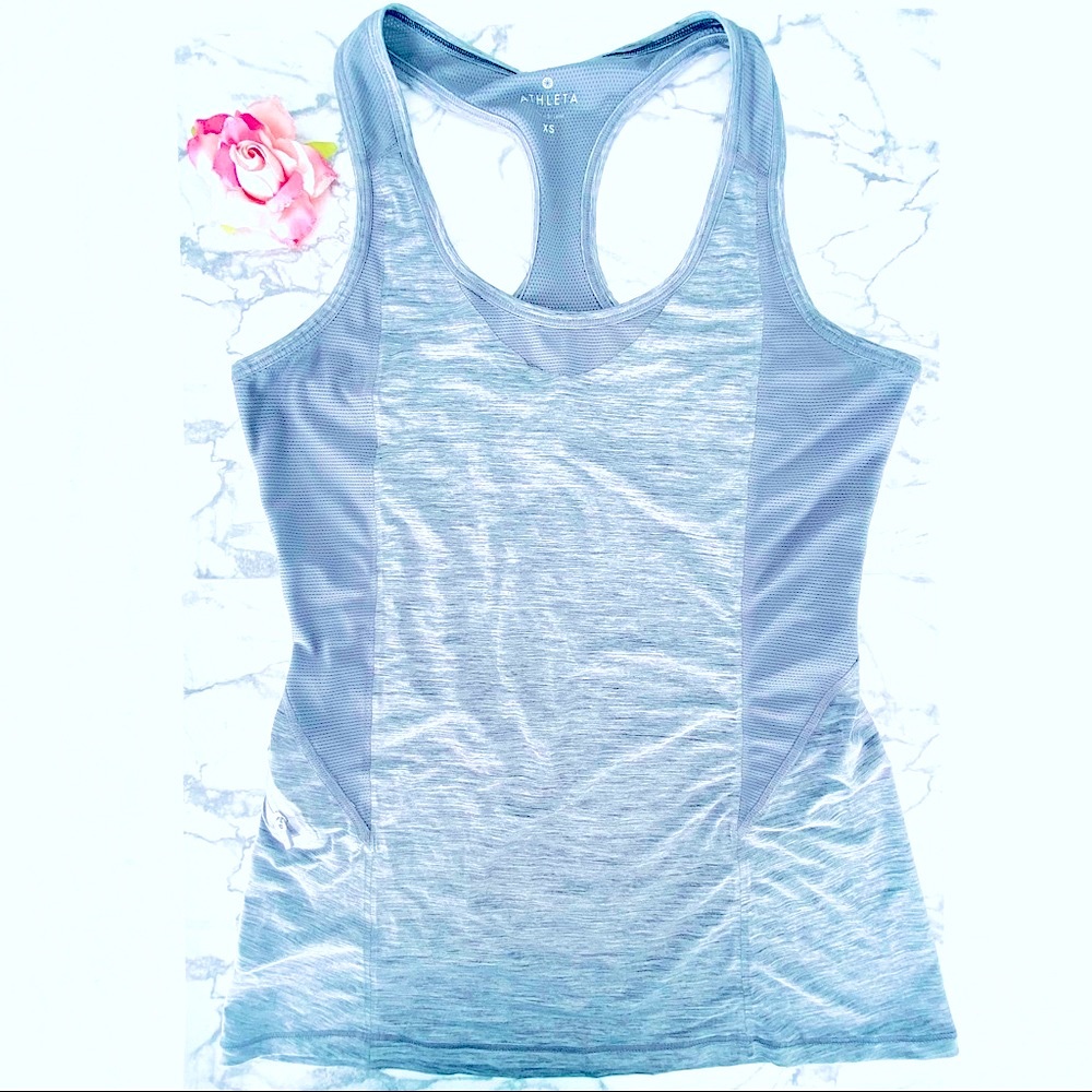 💕ATHLETA Racerback Grey Sports Tank Top SZ XS